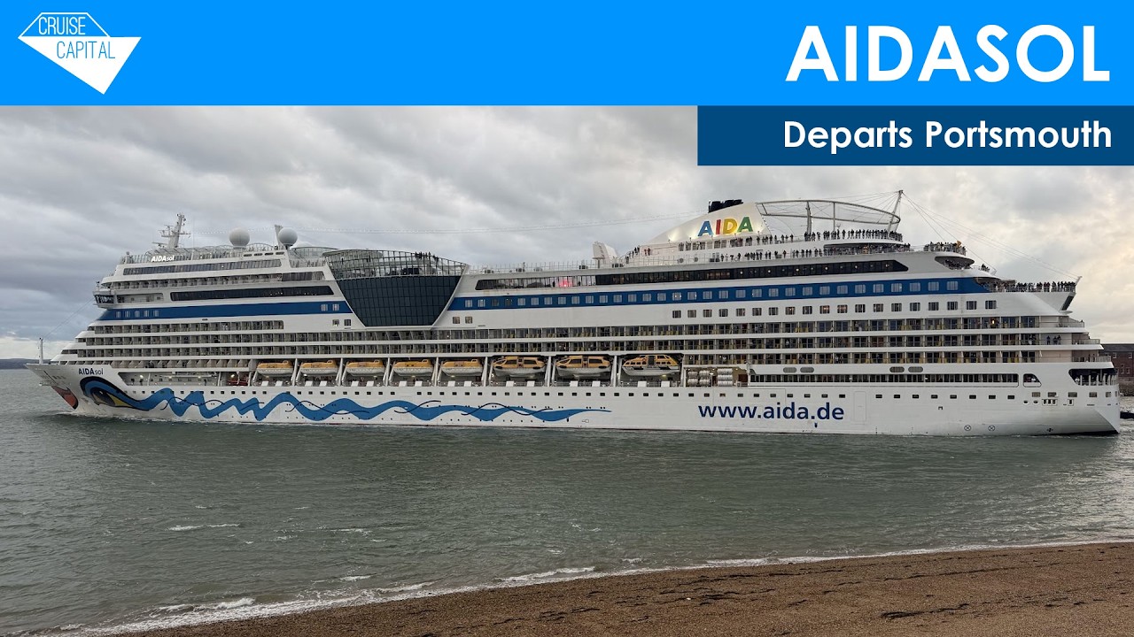 AIDAsol departs Portsmouth (30/08/2026)