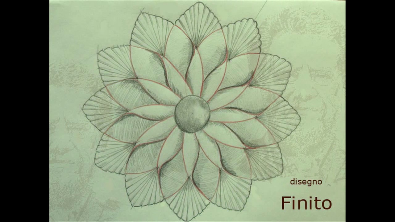 Disegno per lesercizio dintaglio 004 fiore geometrico youtube Disegni geometrici semplici