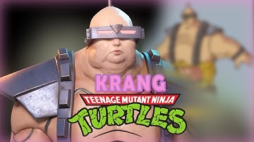Krang from TMNT in 3D | Krang Low Poly 3D Bust timelapse