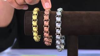 VicenzaGold 8 Textured Status Link Bracelet 14K Gold 7 5g with Rachel Boesing