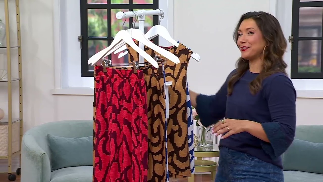 Denim &amp; Co. Printed Slub Jersey Straight Leg Pant on QVC