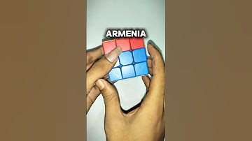 flags of some countries on rubik