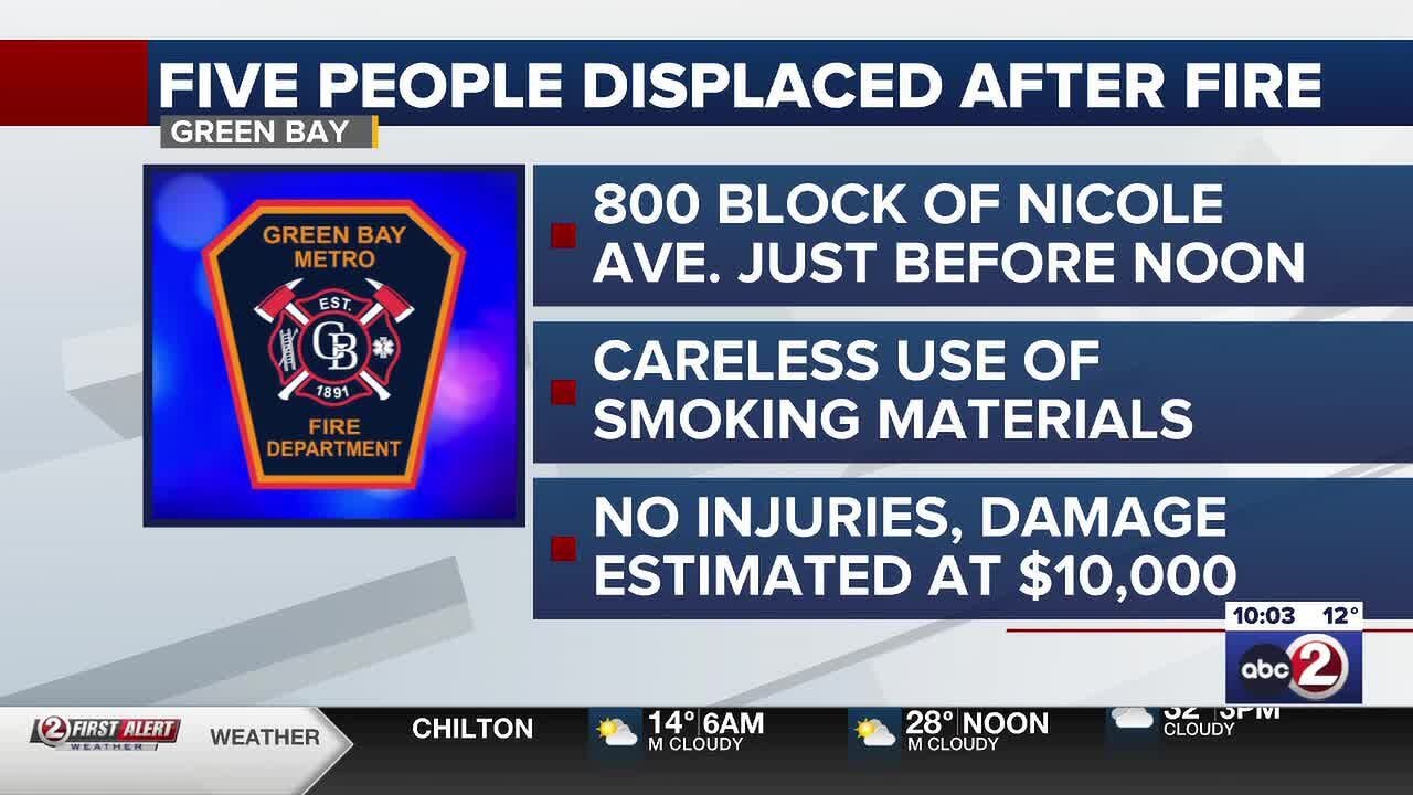 Five people displaced after a structure fire in Green Bay - YouTube