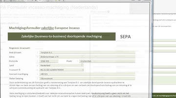 TextPlan - Het SEPA formulier gebruiken