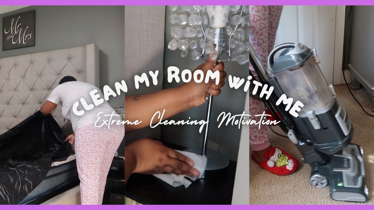 CLEAN MY BEDROOM WITH ME | extreme cleaning motivation + satisfying ...