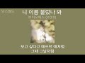 브이오에스 V O S 니 이름 불렀나 봐 가사 Lyrics 브이오에스 V O S 니 이름 불렀나 봐 가사 Lyrics