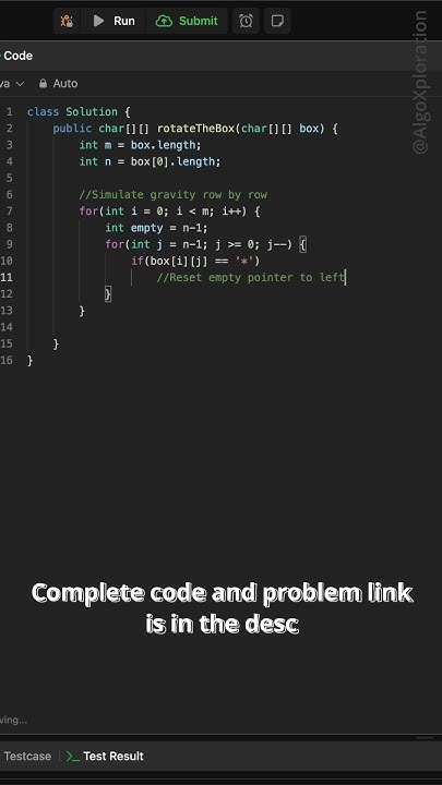 1861. Rotating the Box | Daily LeetCode Solution | Java #coding # ...