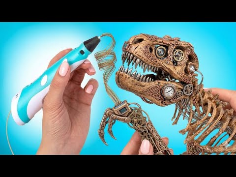 T-Rex Skelett mit 3D-Stift basteln 🦖✨ cooles DIY