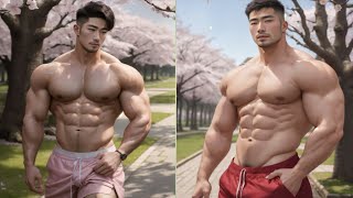 AI's Incredible Muscle Art Asian bodybuilder and fitness model #ai #lookbook #aiart