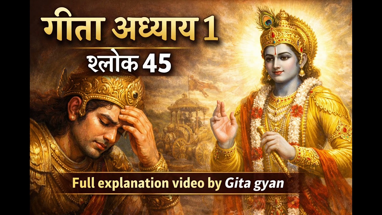 गीता अध्याय 1 श्लोक 45 | अर्जुन का मोह और करुणा | Full Explanation by Gita Gyan