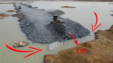 The Best New Road Building by Operator Bulldozer Pushing Stone with Truck  Transport Stone