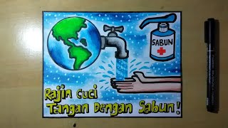 Membuat poster mencuci tangan dengan sabun