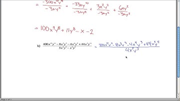 Dividing polynomials by monomials example