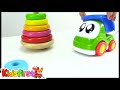 Baby toy truck collects a pyramid. Videos for kids.