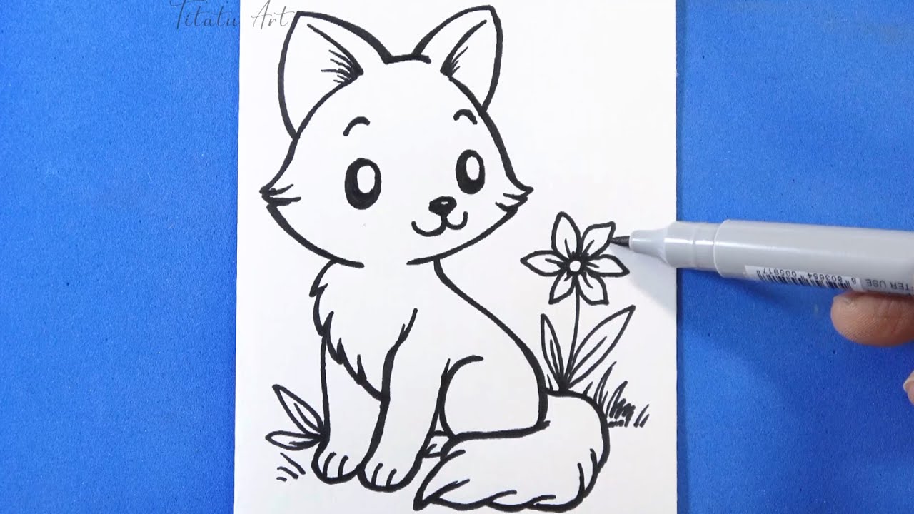 How to Draw a Cute Fox | Easy Fox drawing tutorial