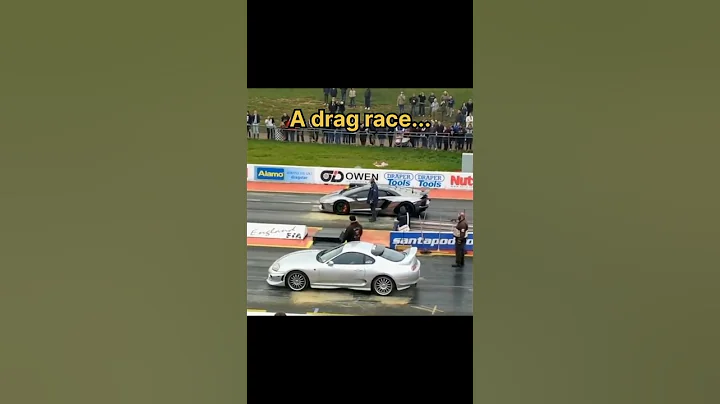 Supra vs lamborghini drag race #supra #mk4 #lamborgini #dragrace #phonksong #viral #shorts