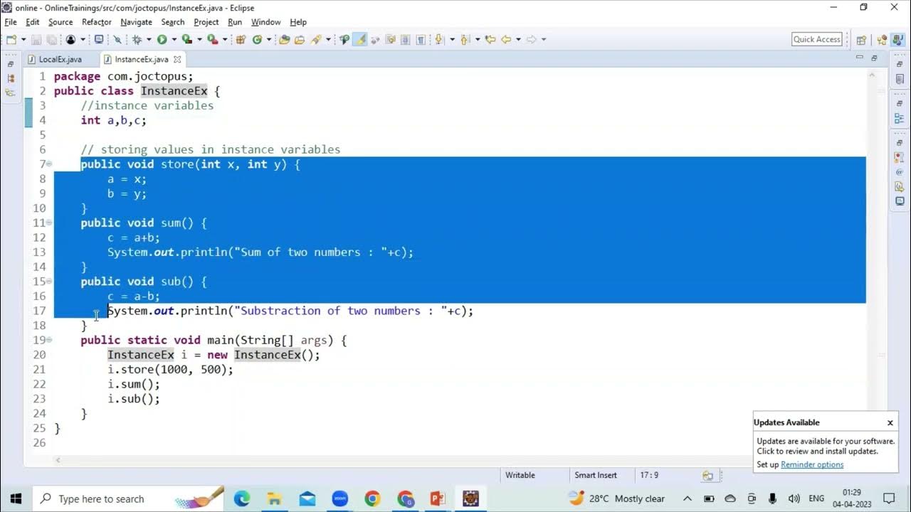 Instance Variables in Java - YouTube