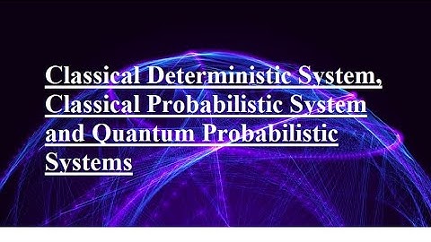 Classical Deterministic System, Classical Probabilistic System and Quantum Probabilistic Systems