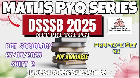 DSSSB MATHS | TARGET DSSSB 2025 | PRACTISE SET - 42 | #dsssbexamwindow @dsssbexamwindow 