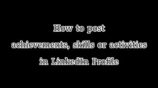 How to Post in LinkedIn