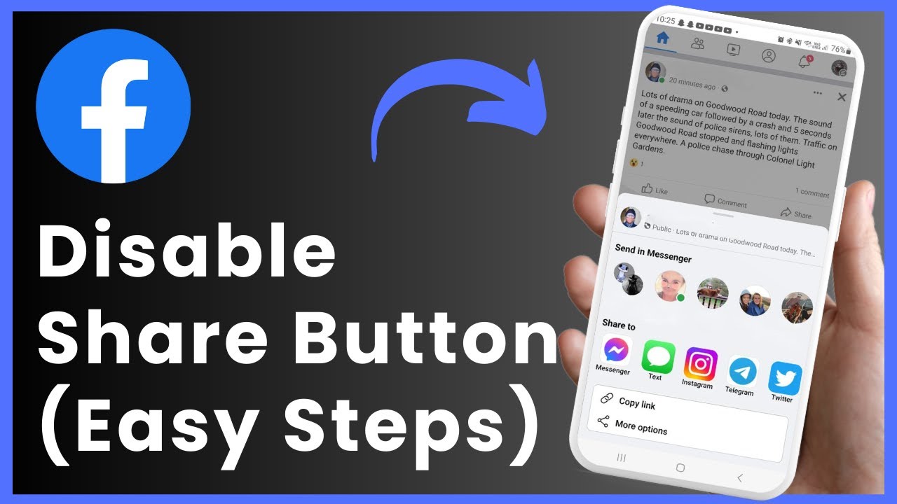 How To Disable Facebook Share Button ! [EASY STEPS] - YouTube