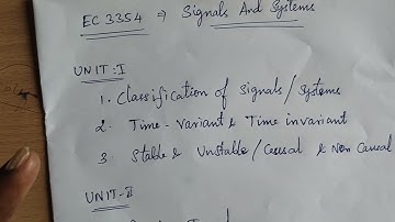 EC3354 Signals And Systems important questions 2025