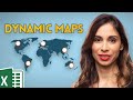 How to create a dynamic map chart with drop-down (works with ANY Excel version)
