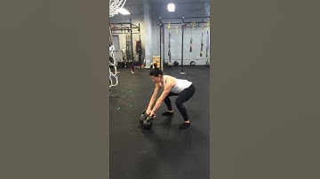 Double kettlebell front squat 70 pounds