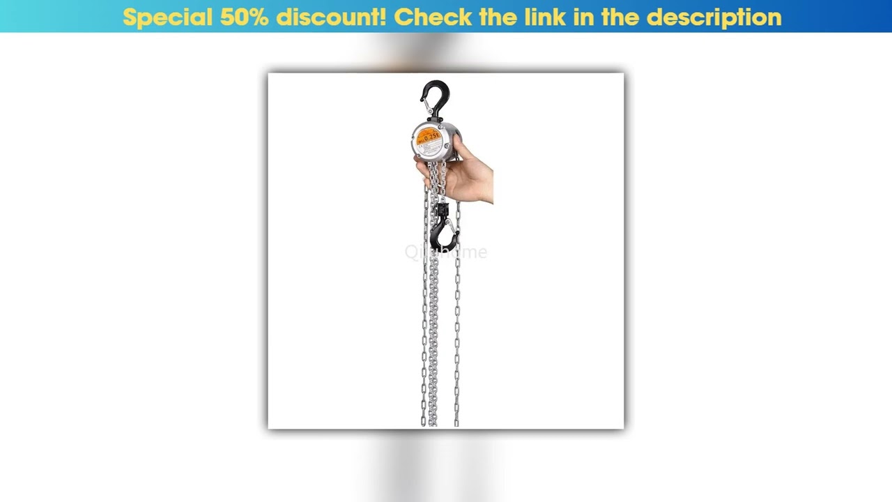 Today Only Mini Chain Hoist Aluminum Alloy Hand Cranked Chain Hoist 0.25/0.5 T Portable Manual Leve