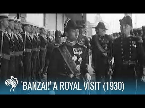 Japanese Prince Visits British Royal Family: 'Banzai!' (1930) | British Pathé