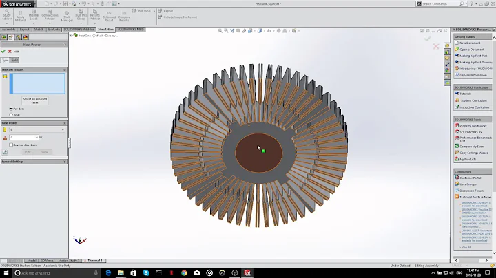 SOLIDWORKS Simulation Tutorial: Thermal Simulation for a heat sink