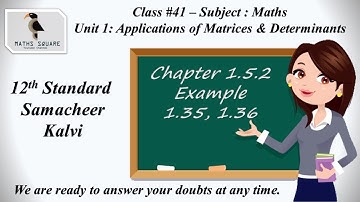 12th Std Maths - Class #41 | Chapter 1.5.2 | Example 1.35, 1.36 | Samacheer Kalvi