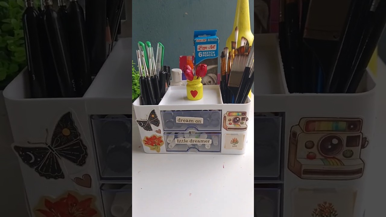 🤍🖌️Cute art desk organizer🎨 🫶