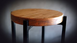 DIY: Industrial Side Table - Steel+Wood. Industrial Furniture Design