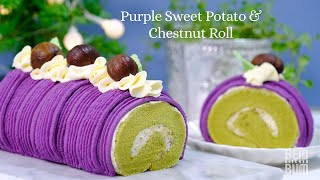 How to Make MUJI Cafe Purple Sweet Potato &amp; Chestnut Roll Cake!