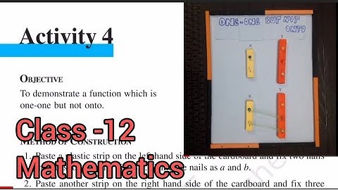 To demonstrate a function which is a one one but not onto ll Class 12 Mathematics
