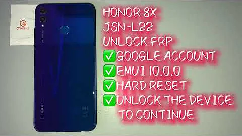 HONOR 8X/JSN-L22 unlock frp EMUI version 10.0.0｜google account｜unlock the device to continue