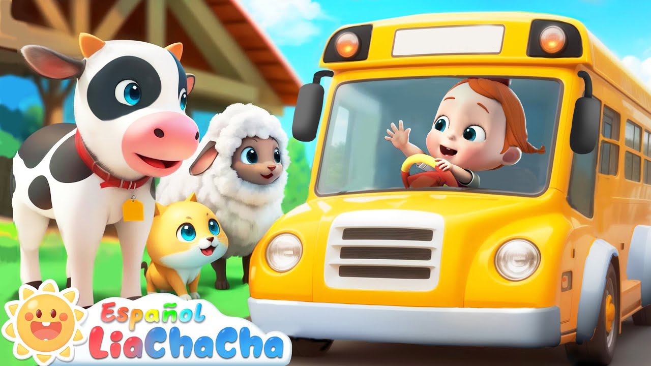 Las Ruedas del Autobús | Versión Animales de Granja 2 | LiaChaCha en Español - Canciones Infantiles