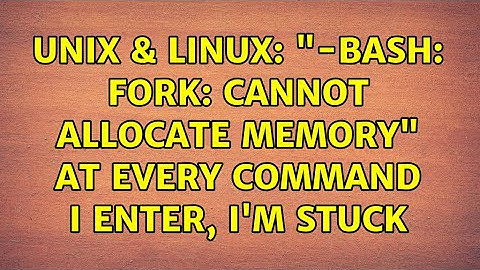 Unix & Linux: "-bash: fork: Cannot allocate memory" at every command I enter, I