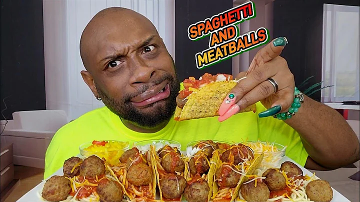 SPAGHETTI & MEATBALLS TACOS  MUKBANG  ... TACO TUE...