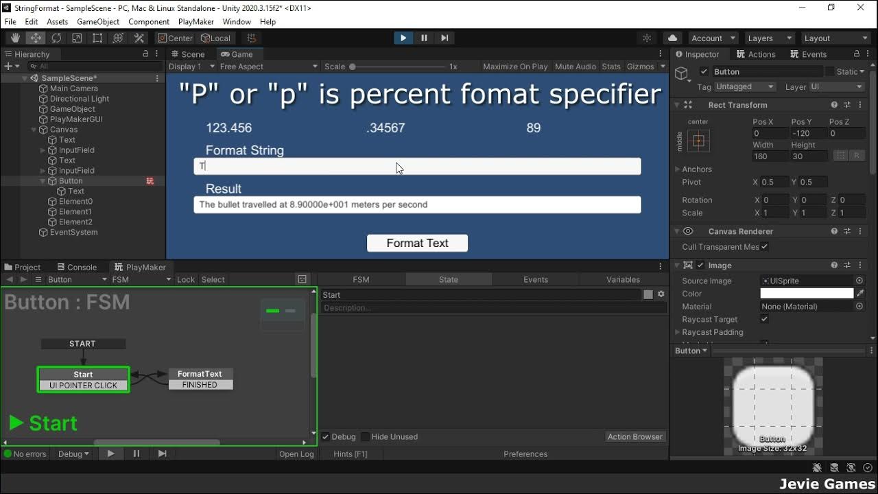 Unity Playmaker - Format Strings - YouTube