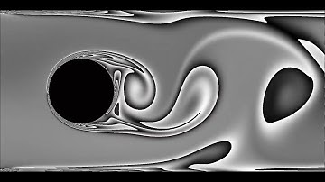 Lattice-Boltzman simulation of a flow over a cylinder with Re = 455