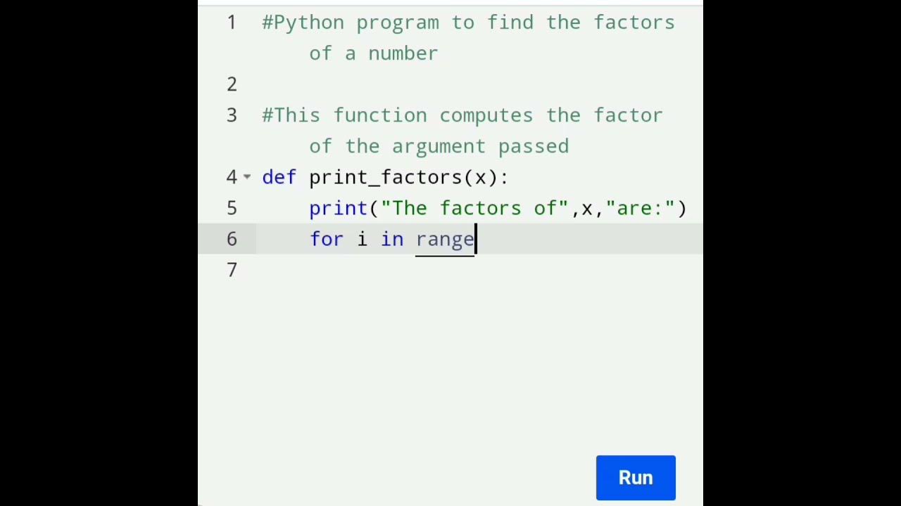 Simple code to Find the Factors of a Number using Python ⚡ #education # ...