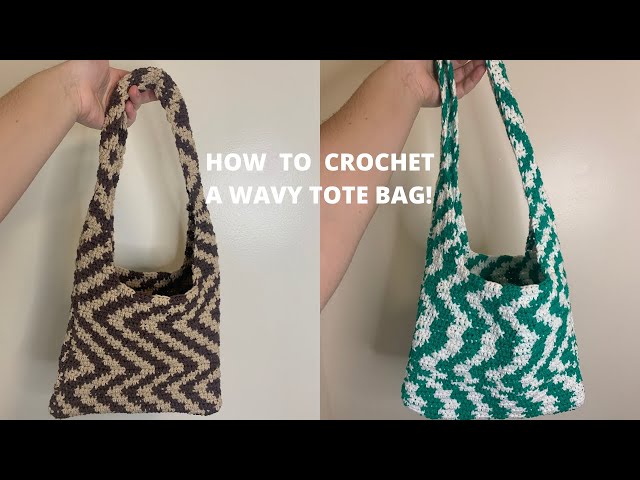 ★TOUT Y EST★ TSW Wavy Crochet Bag Sky Blue SWBGCC001SL HOW TO CROCHET A WAVY TOTE BAG (ZIG ZAG) - YouTube