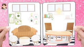 DIY the white cafe / Paper house Quite Book / How to make paper doll house ร้านชานมไข่มุก