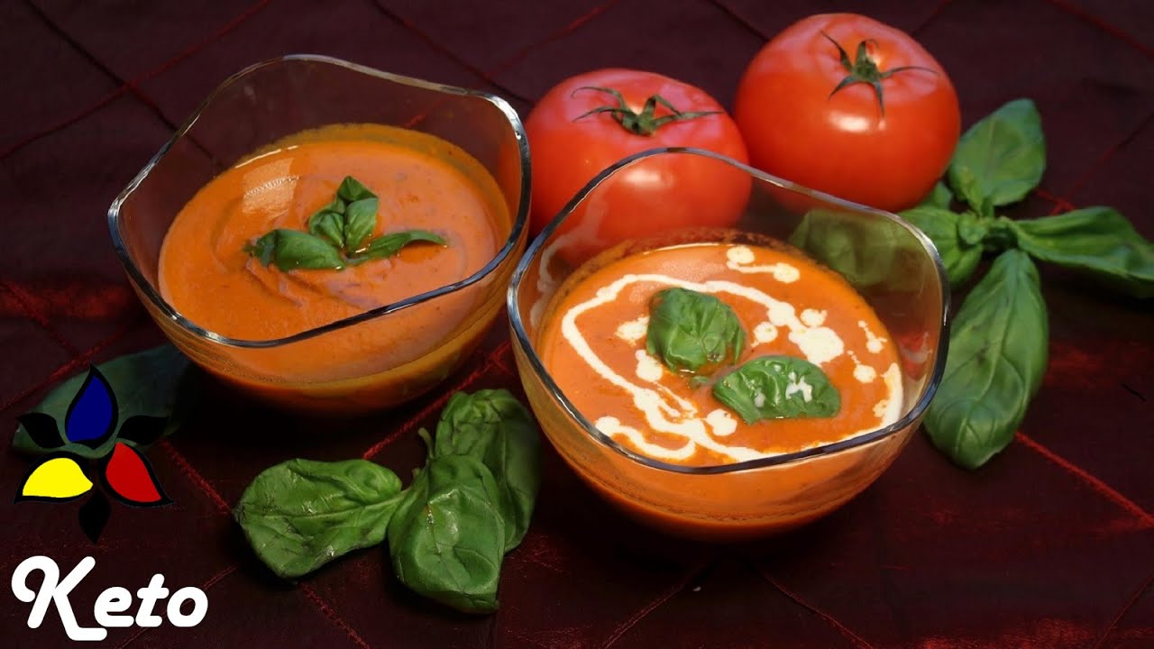 Roasted Tomato and Red Pepper Soup Keto Recipes Keto Vegan Recipe
