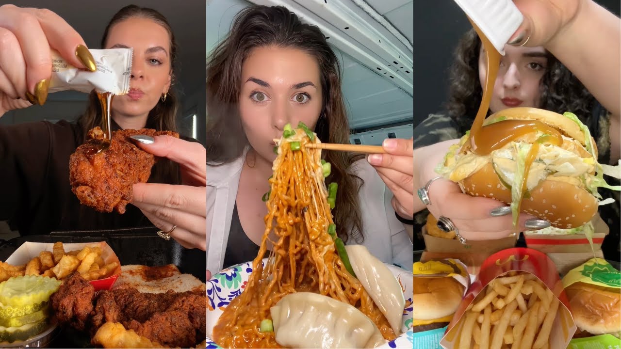 TIKTOK MUK BANG COMPILATION | CHICKEN, BULDAK, FIRES, MCDONALDS AND DUMPLINGS, PART 7