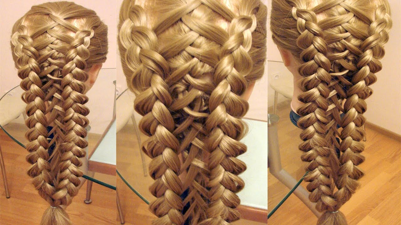 Коса из трёх кос Причёска на каждый день Trenza Hair tutorial