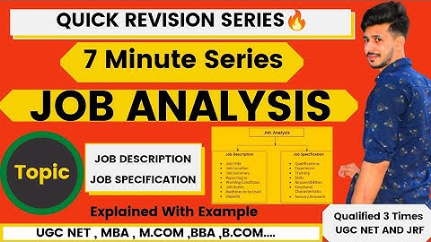 Job Analysis, Job Description, Job Specification, Job Design, Job Evaluation, Human Resource, HR