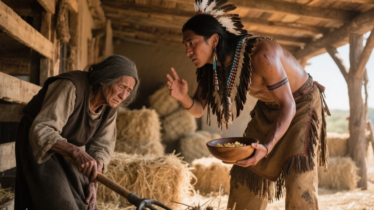 The Town Ordered Starving Servant Clean the Stables—But Comanche Told Him Eat First.Youre Trembling.